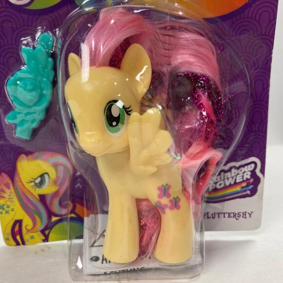 My Little Pony G4 Fluttershy Rainbow Power Brushable Neon MLP Hasbro Figure - Picture 2 of 6